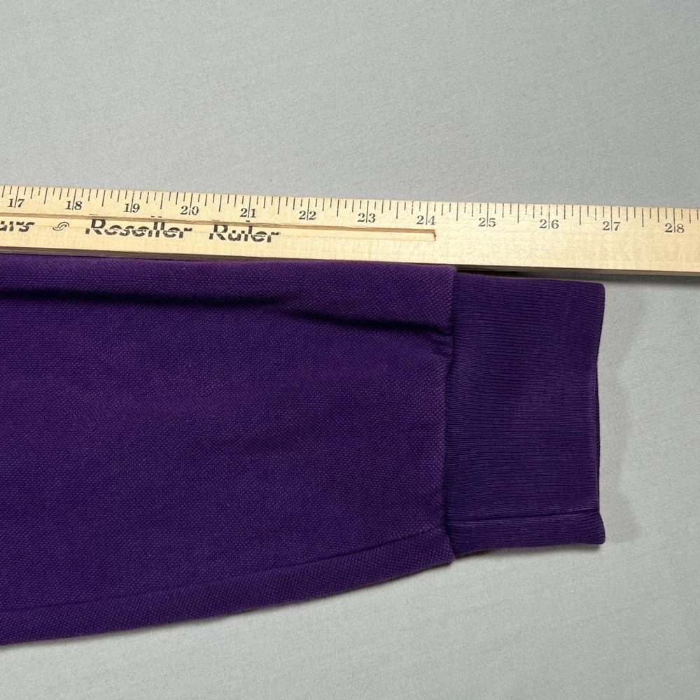 Polo Ralph Lauren Men XXL Purple Fleece Lined Heavyweight Long Sleeve Polo Shirt